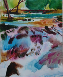 Kraka Falls (watercolor - 40x50) Private Collection