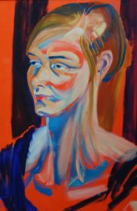 Portrait of an adolescent (oil and acryllic on canvas - 80x80)
