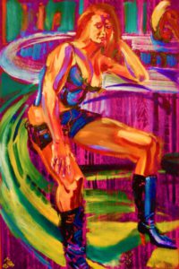 At the bar (oil and acryllic on multiplex - 120x40)