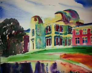Observatory, Leyden (Watercolor - 50x40) Private Collection